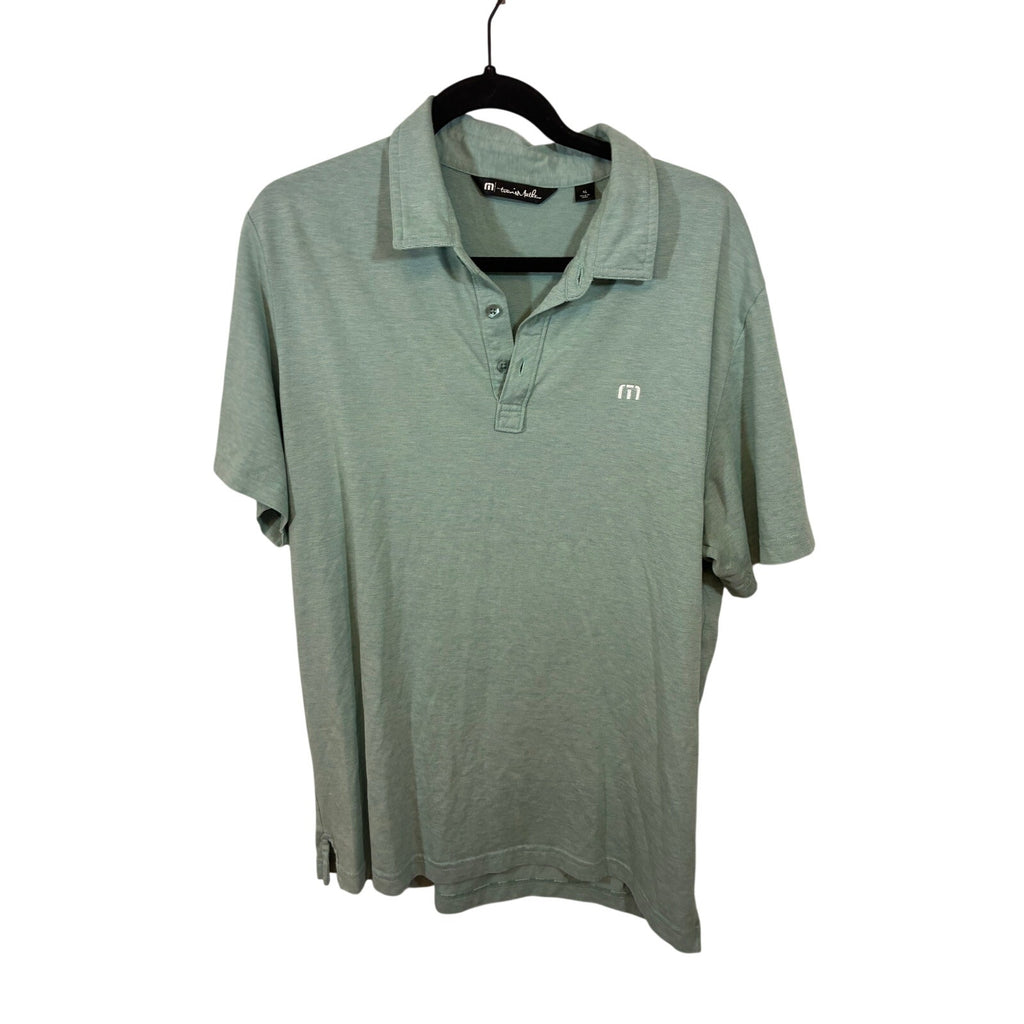 Travis Mathew Mens XL Heathered Green Golf Polo Coastal Country Club Performance