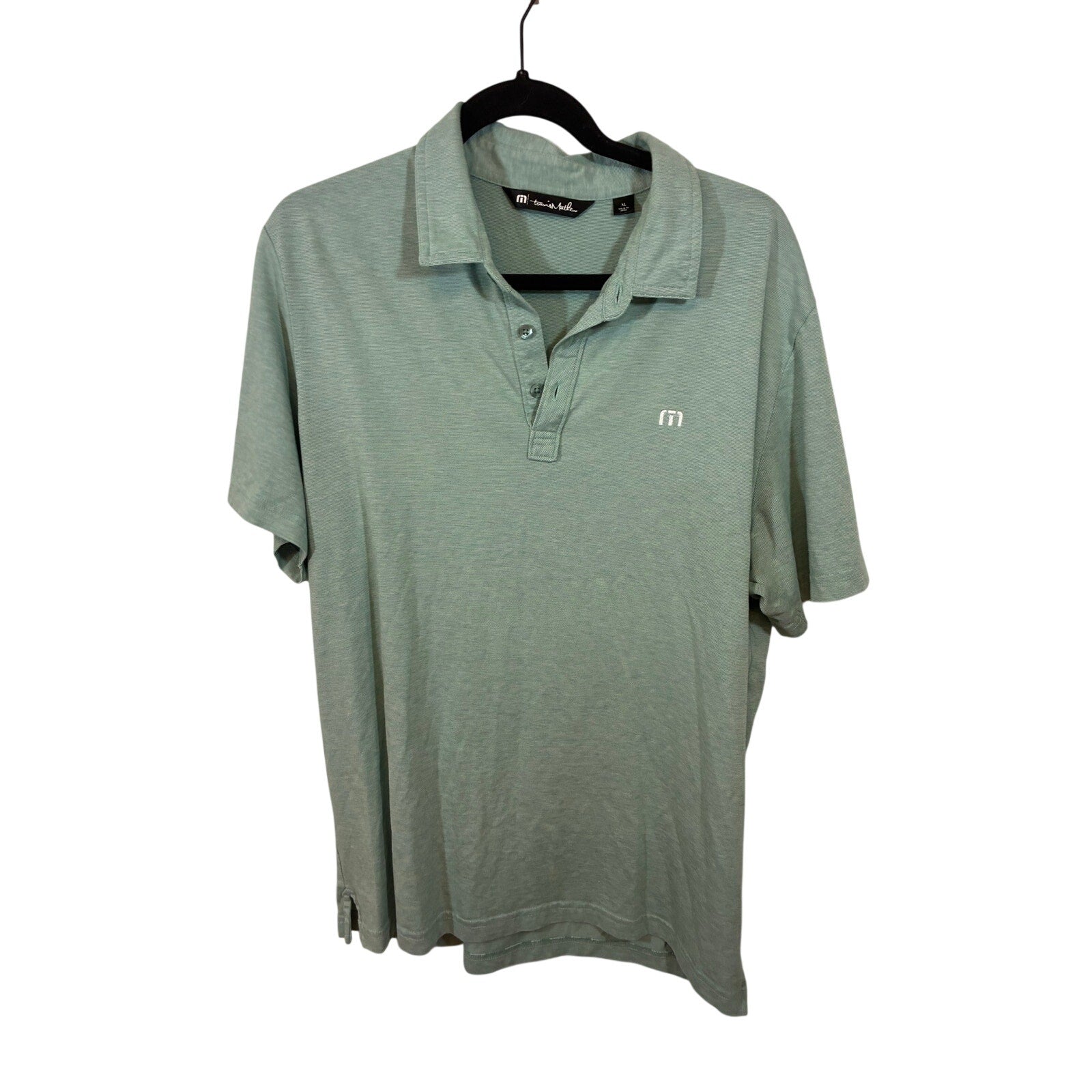Travis Mathew Mens XL Heathered Green Golf Polo Coastal Country Club Performance