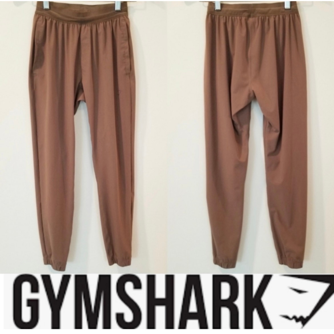 Gymshark Interlock Tech Joggers Taupe Womens S Athleisure Minimalist Gorpcore