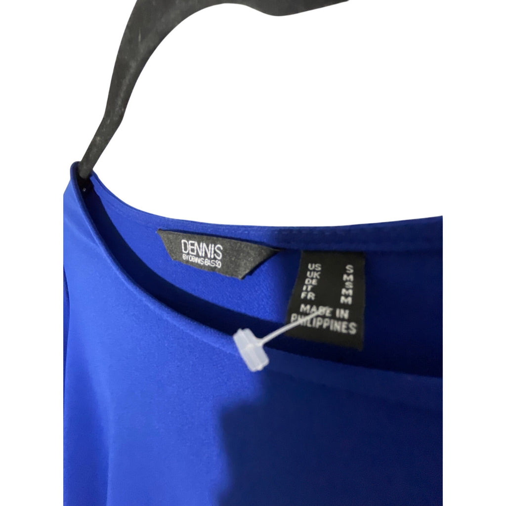Dennis Basso Women's Cobalt Blue Long Sleeve With Cutout On Sleeve Small
