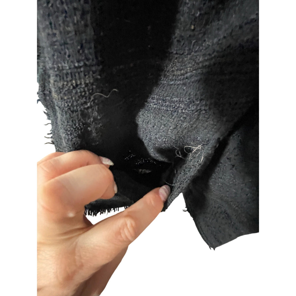 Banana Republic Women's Black Preppy Academia Minimalist Cotton Tweed Blazer 6