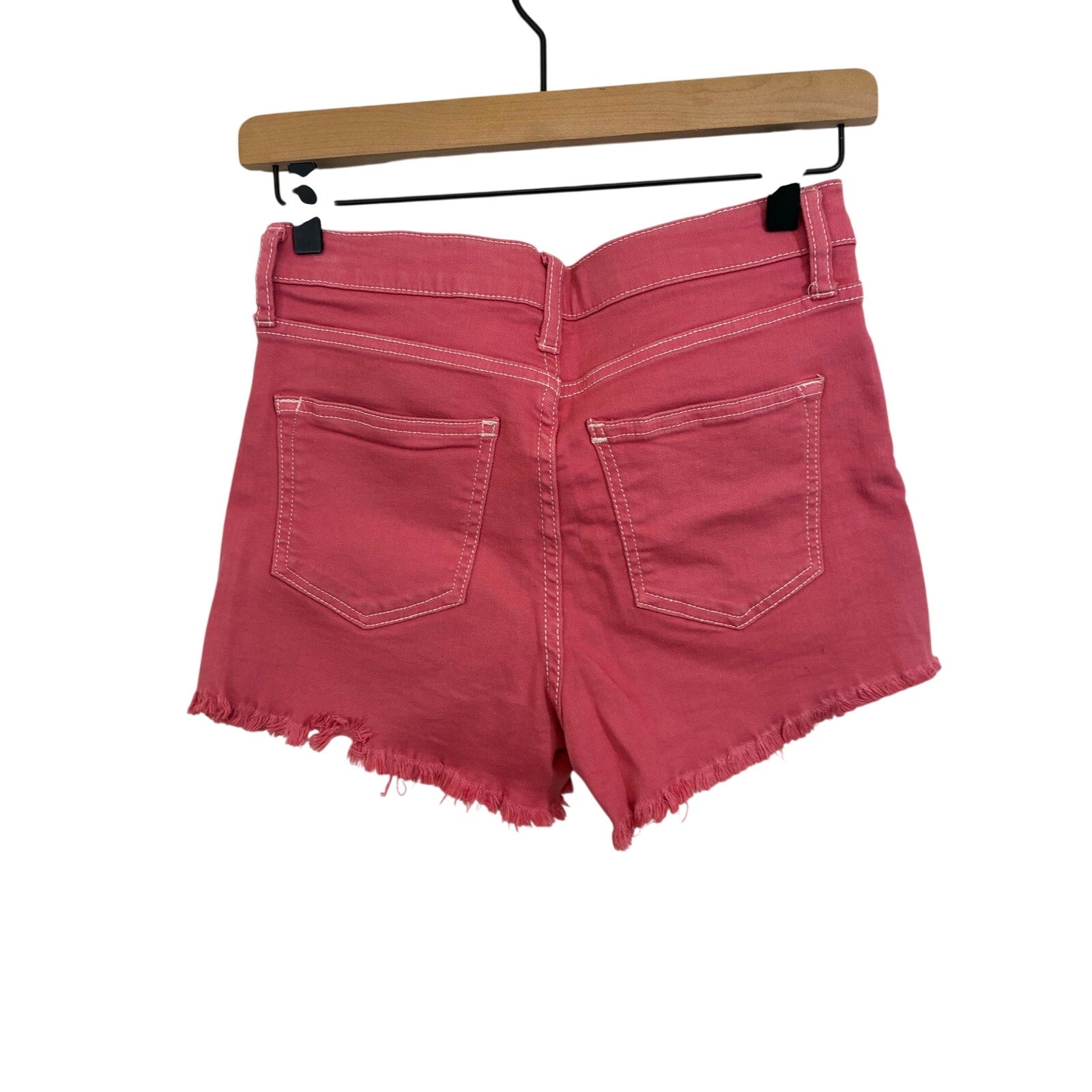 Celebrity Pink Juniors Size 5/27 pink Mid-Rise Stretch Cut-Off Denim Jean Shorts