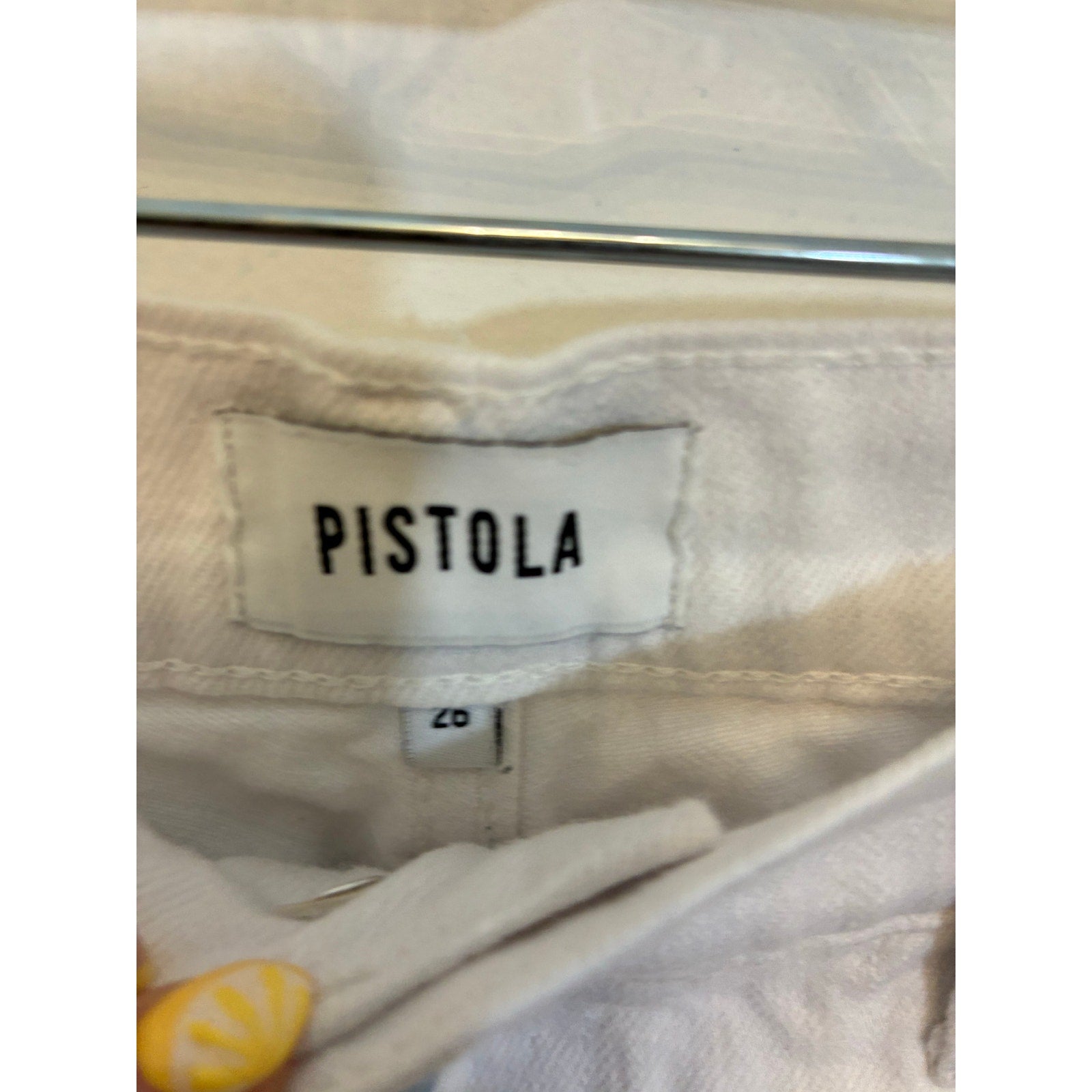 Pistola Denim Straight Leg Sz 26 White High Rise Distressed Tapered Mom Jeans