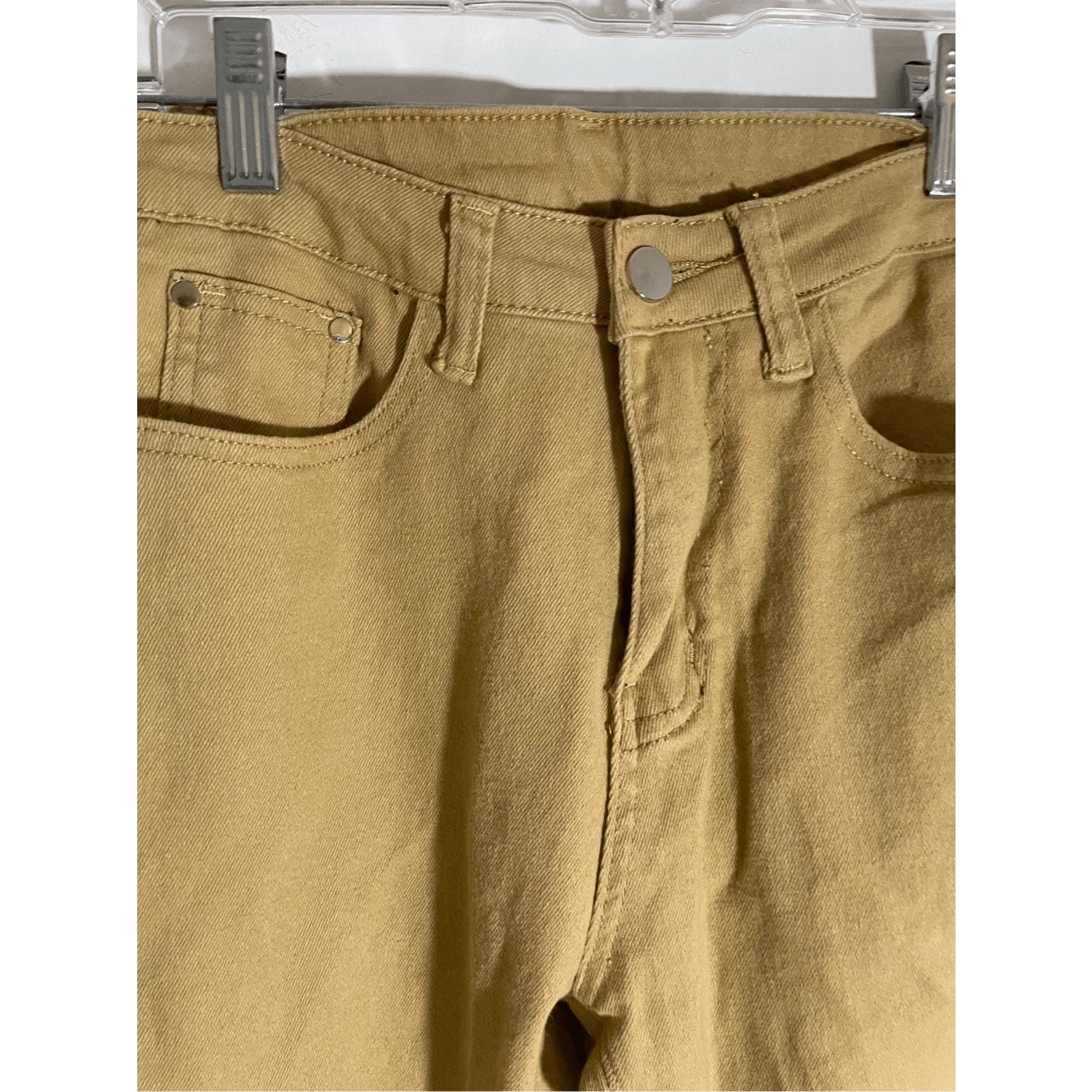 Women High Rise Geisha Jeans Flared Bootcut Tan Denim Caramel size S