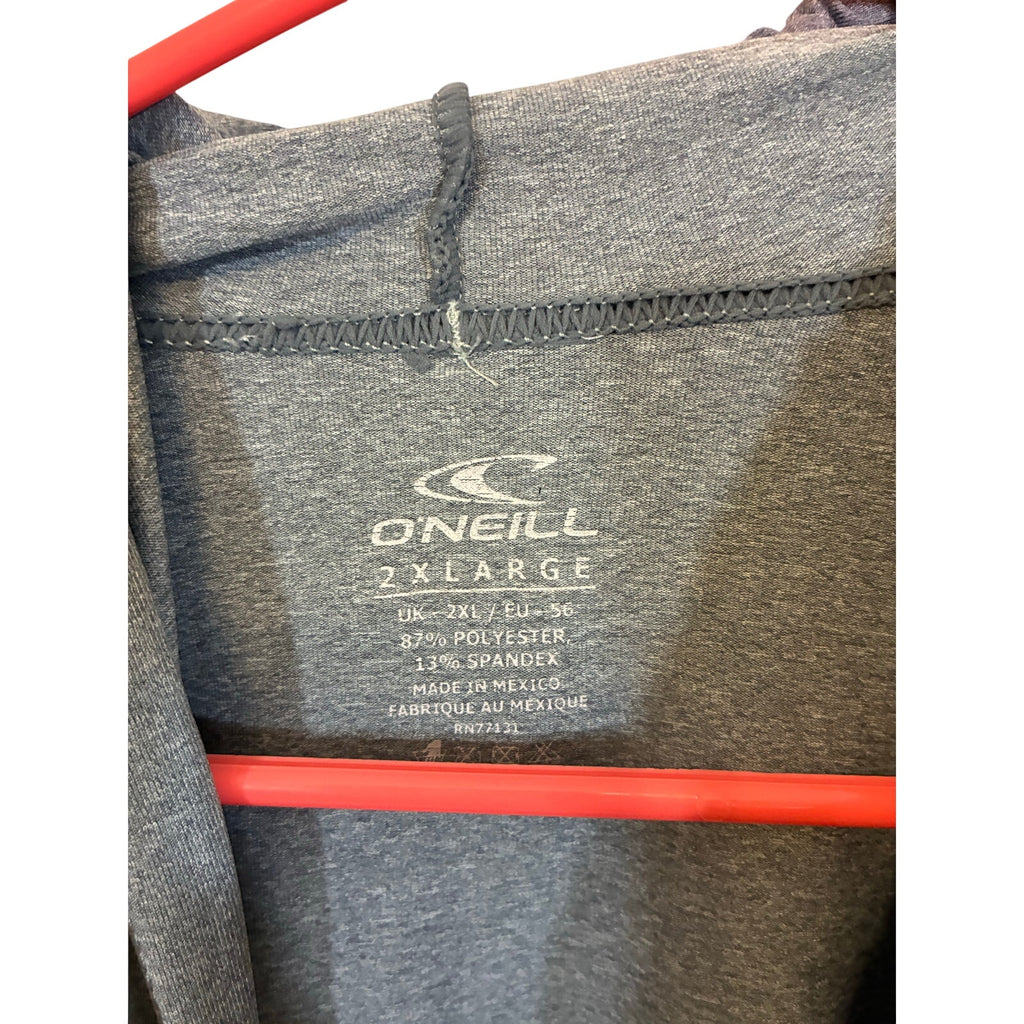 O'Neill Hyperdry Hybrid Hooded Top Mens XXL Gray UPF 50+ Surf Swim Rashguard