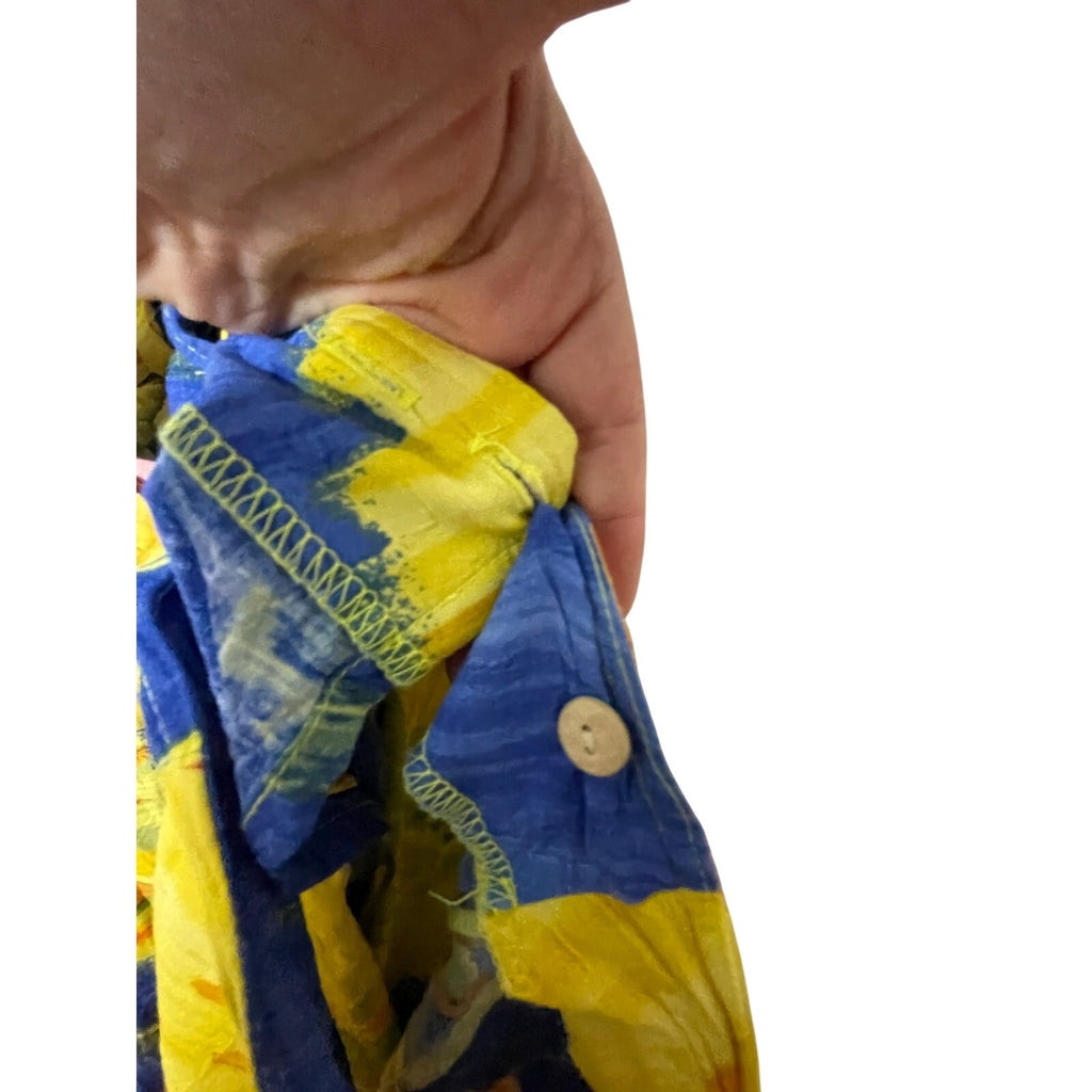 Vintage Jams World Low Tide Blue Yellow Sail Boats Tie Wrap Skirt S Coastal Boho