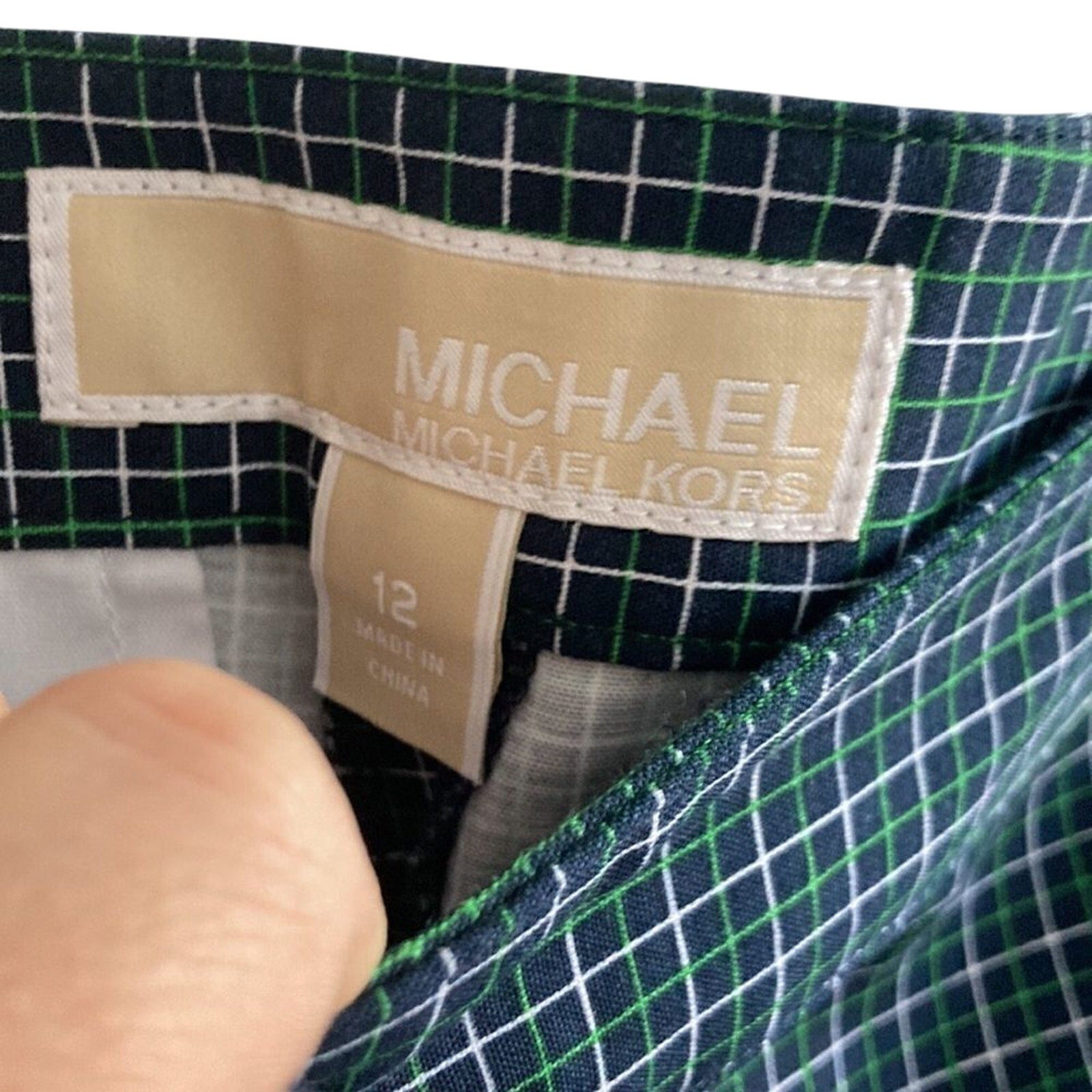 Michael Kors Gingham Dark Academia Preppy Straight Houndstooth Cropped Slacks