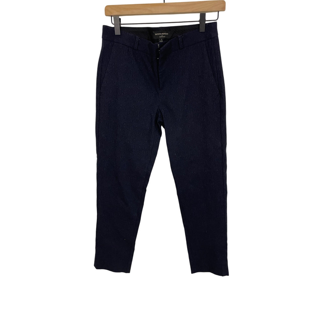 Banana Republic Hampton Fit 2 Navy Straight Leg Tapered Trousers Corporate