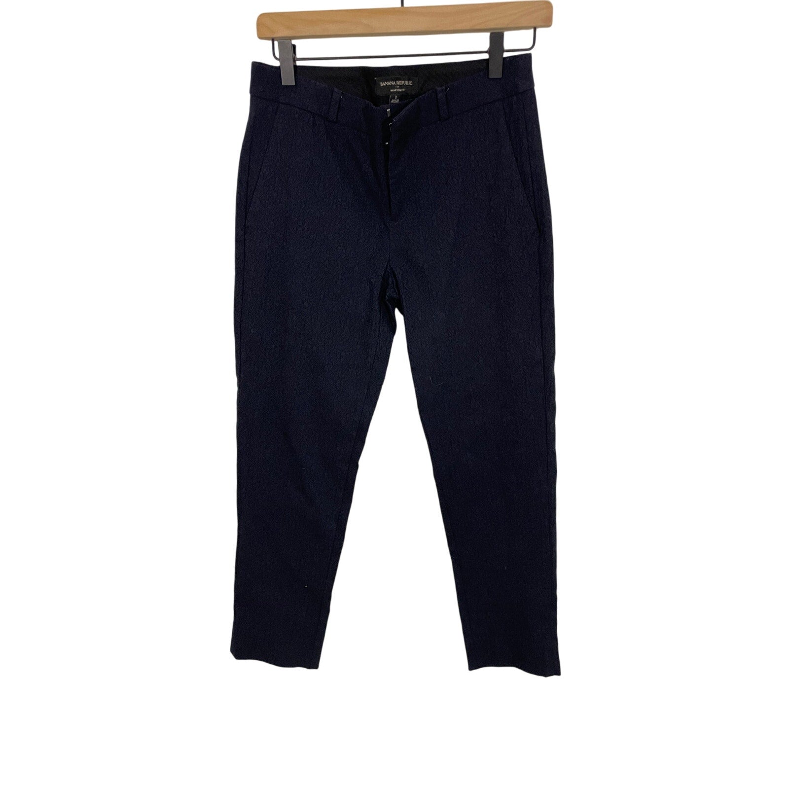Banana Republic Hampton Fit 2 Navy Straight Leg Tapered Trousers Corporate