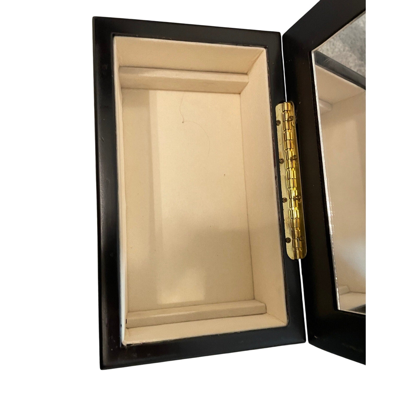NWOB Wooden Stained Dark Small Victorian Retro Toned Jewelry Box