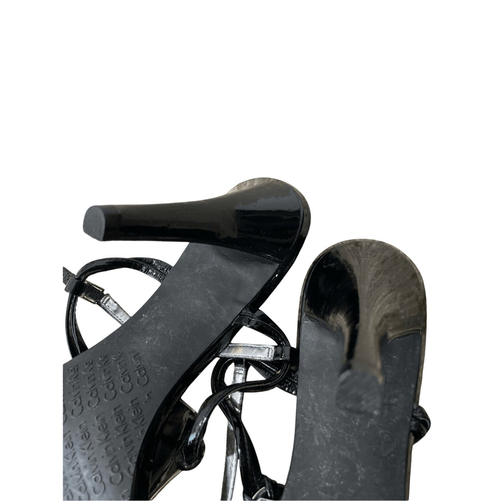 Calvin Klein Open Toe Strappy Rebel Heels SZ 8.5 Business Event Cocktail Elegant
