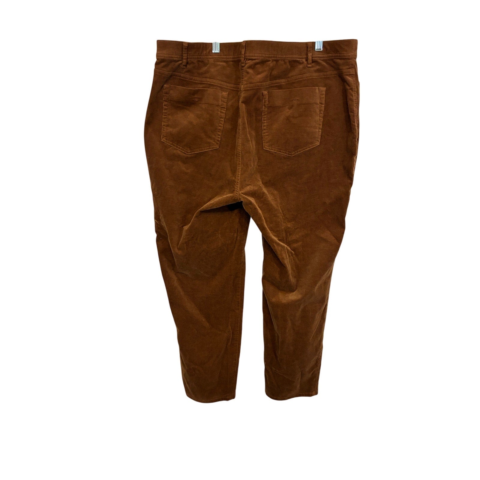 J Jill Chocolate Brown Corduroy Pants  Sz 18 Cuffed Hem 5 Pocket Pull-On