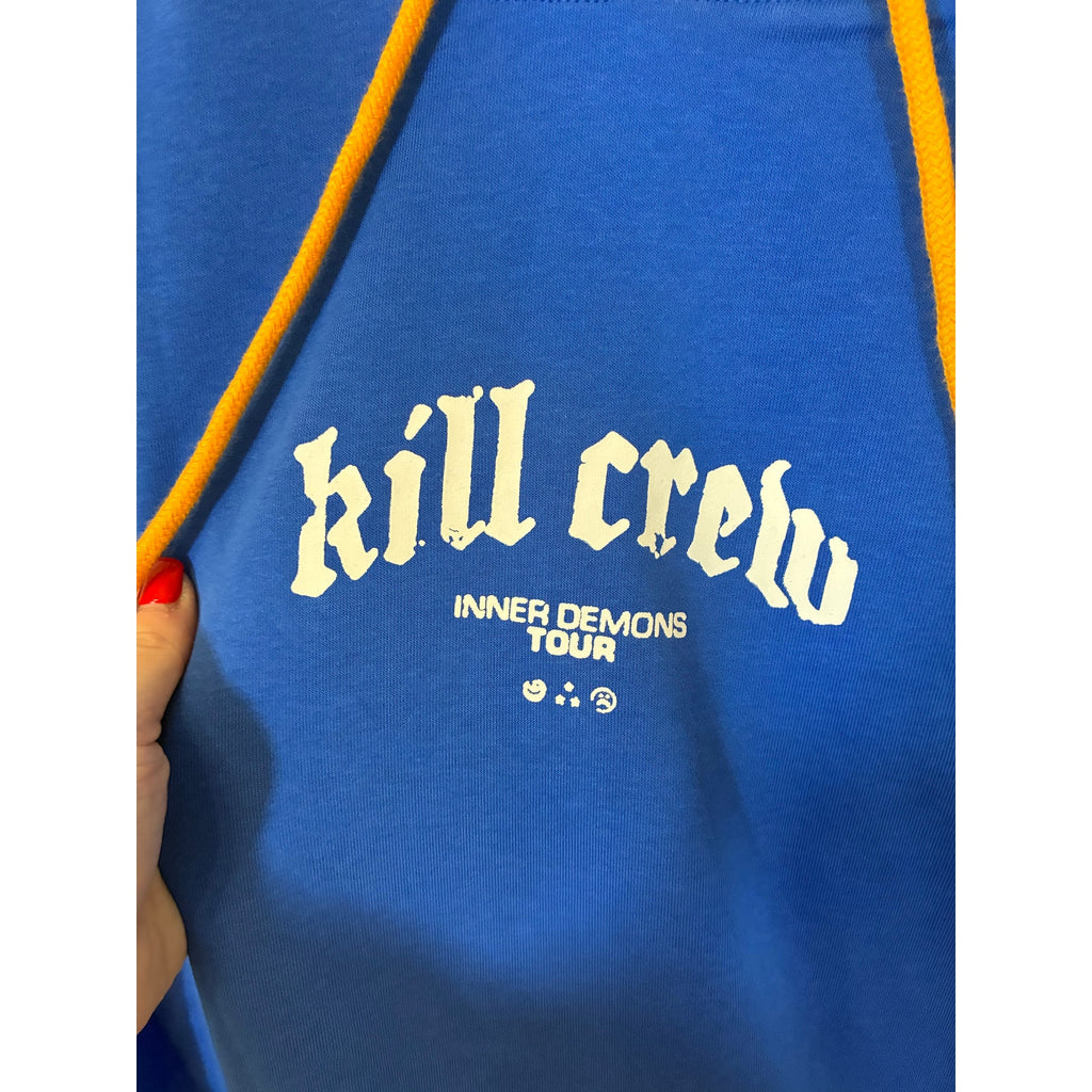 Kill Crew Inner Demons Tour Graphic Hoodie Blue White Unisex 4XL Streetwear