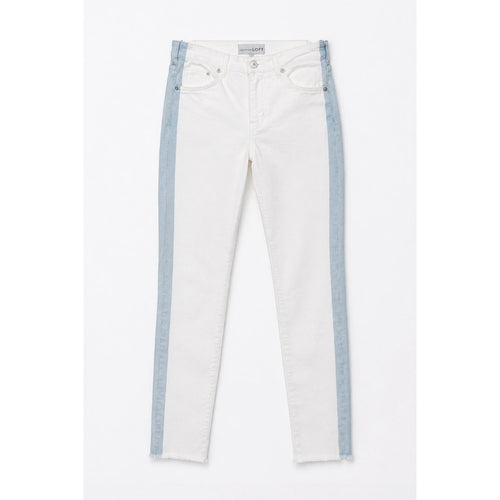 Ann Taylor Loft White Skinny Jeans Womens 24 High Rise Cropped Western Stripe
