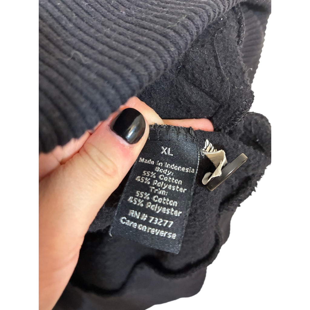 APT 9 Mens Jacket Full Zip Mock Neck Long Sleeve Pockets Knit Black XL Preppy