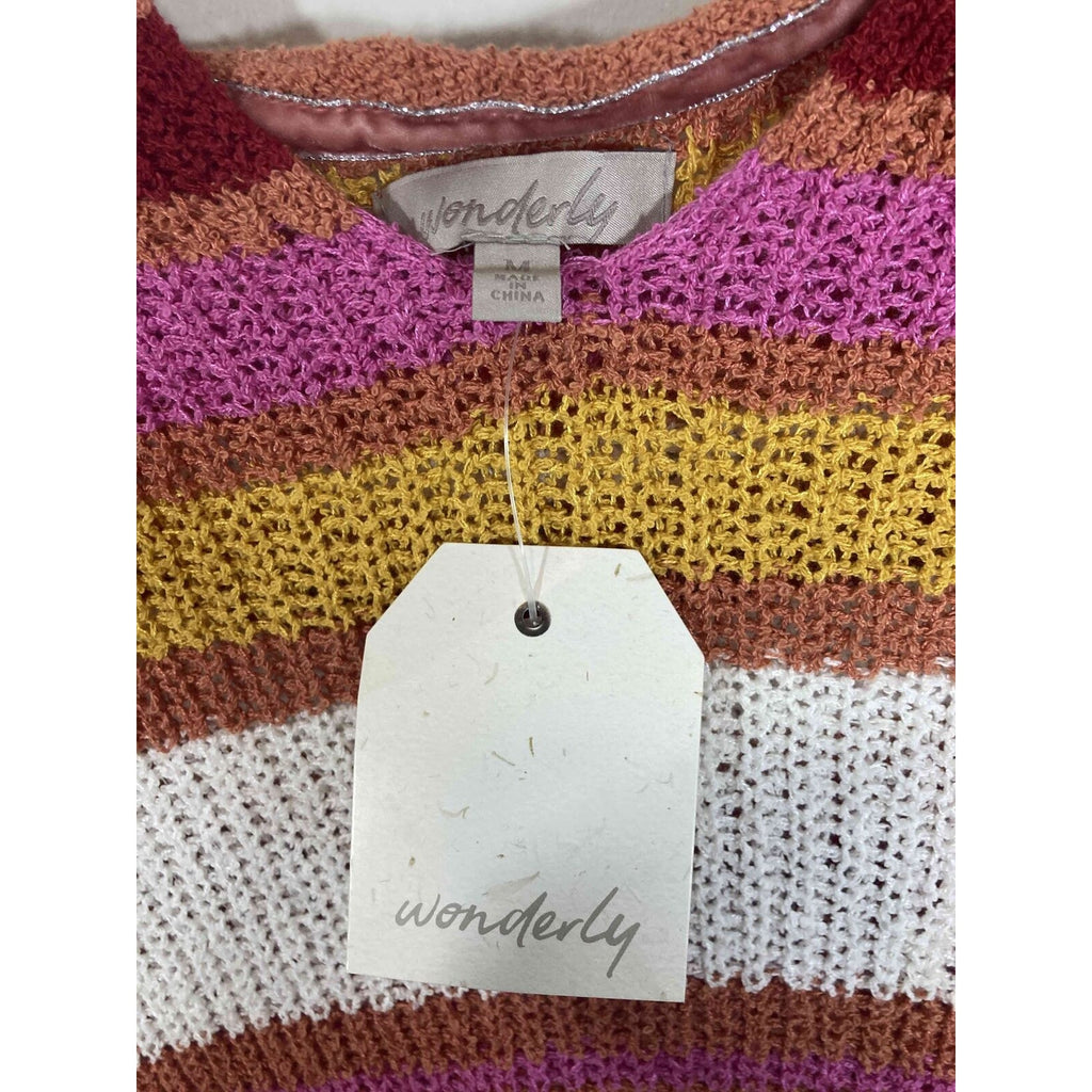 NWT Wonderly Aragon Boho Western Colorblock Sweater Medium Cozy Knit Pullover