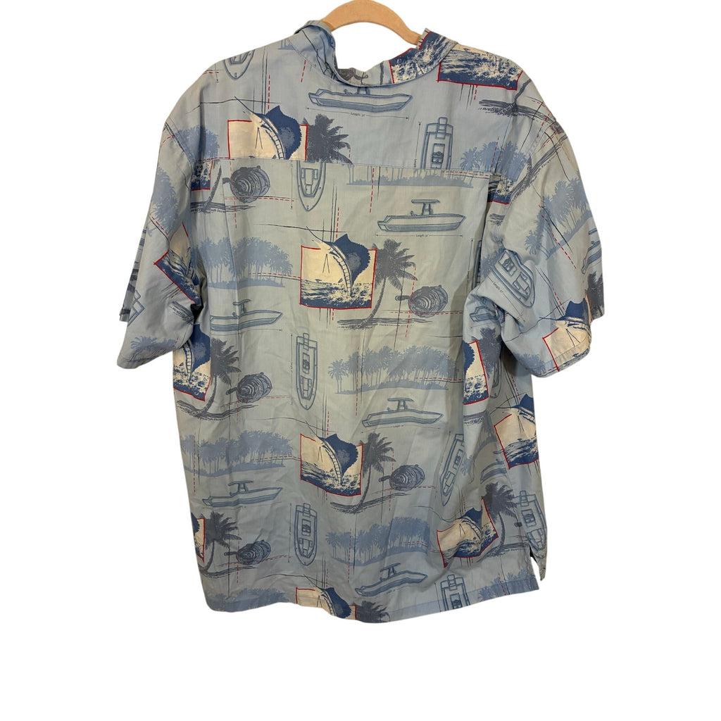 Columbia Mens Swordfish Fishing Boat Short Sleeve Button Up Shirt XXL
