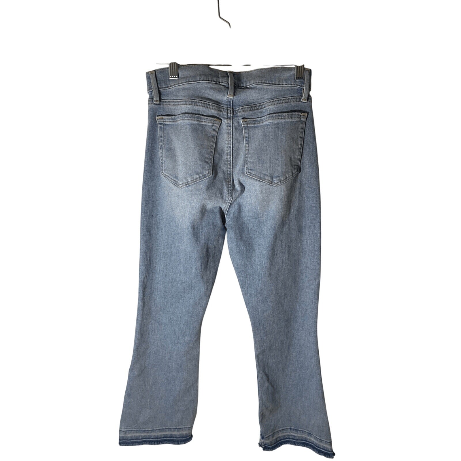 The Kick Crop Loft High Waisted SZ 4 Women's Medium Wash Straight Leg Jeans