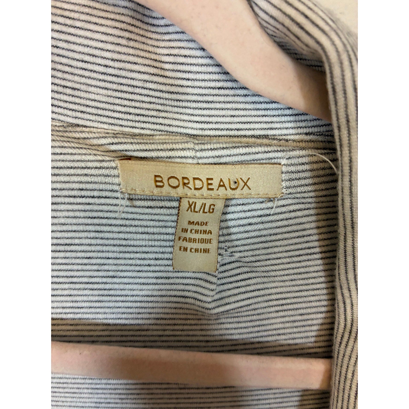 Bordeaux Open Front Striped Jersey Cardigan XL Minimalist Stripe Anthropologie