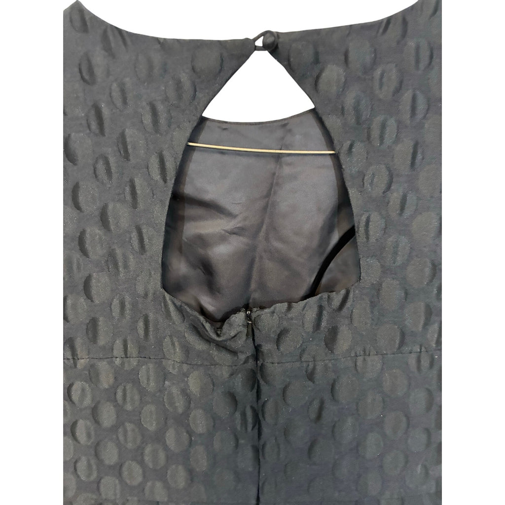 Brooks Brothers Black Jacquard Dot Sheath Dress Sleeveless Keyhole NWT 8 Preppy