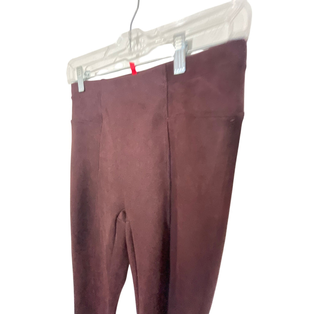 Spanx Burgundy Women's Suede Small Basic Spandex Stretchy Casual Leggings