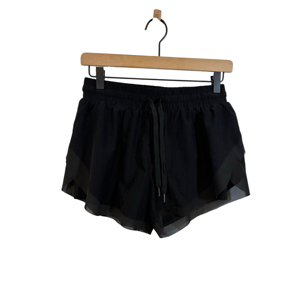 Halara Mid Rise Drawstring Contrast Mesh 2 In 1 Flowy Running Shorts 3"