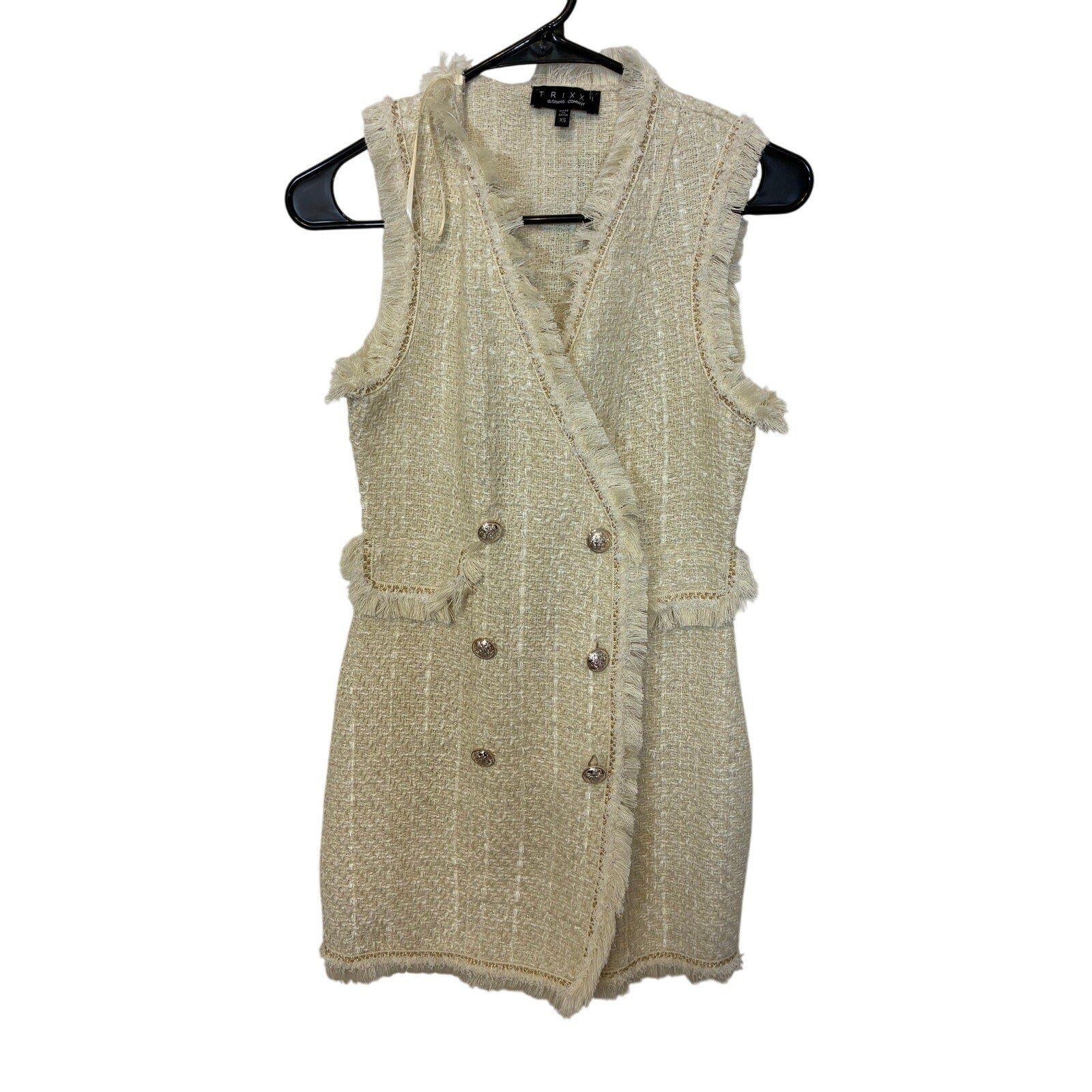 NWT Trixxi Sleeveless Bouclé Bodycon Dress Tweed Preppy Lawyer Teacher XS Retro