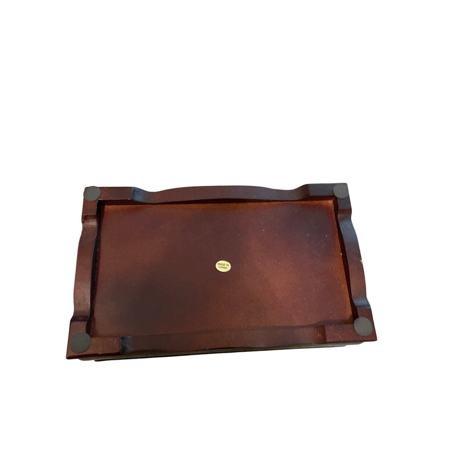 NWOB Wooden Stained Dark Small Victorian Retro Toned Jewelry Box