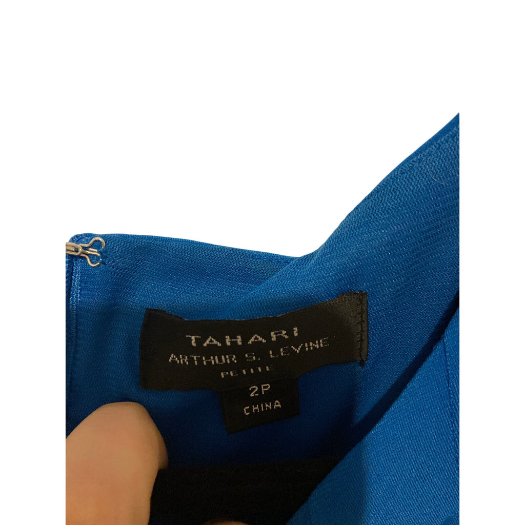 Tahari Petite Peephole Women's Pleated Wrap Dress Modest Special Occasion Mini