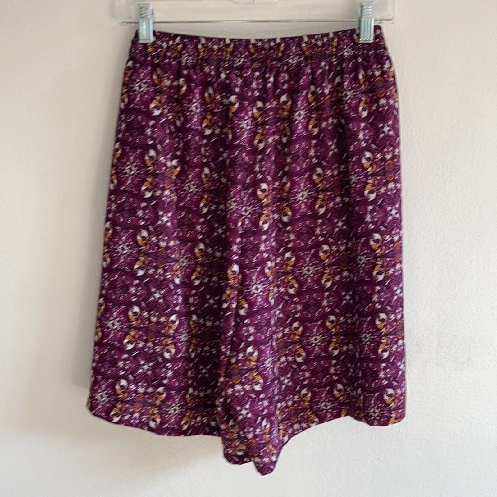 Ashley Stewart Paisley Boho Culotte Novelty Print Art to Wear Flowy Shorts