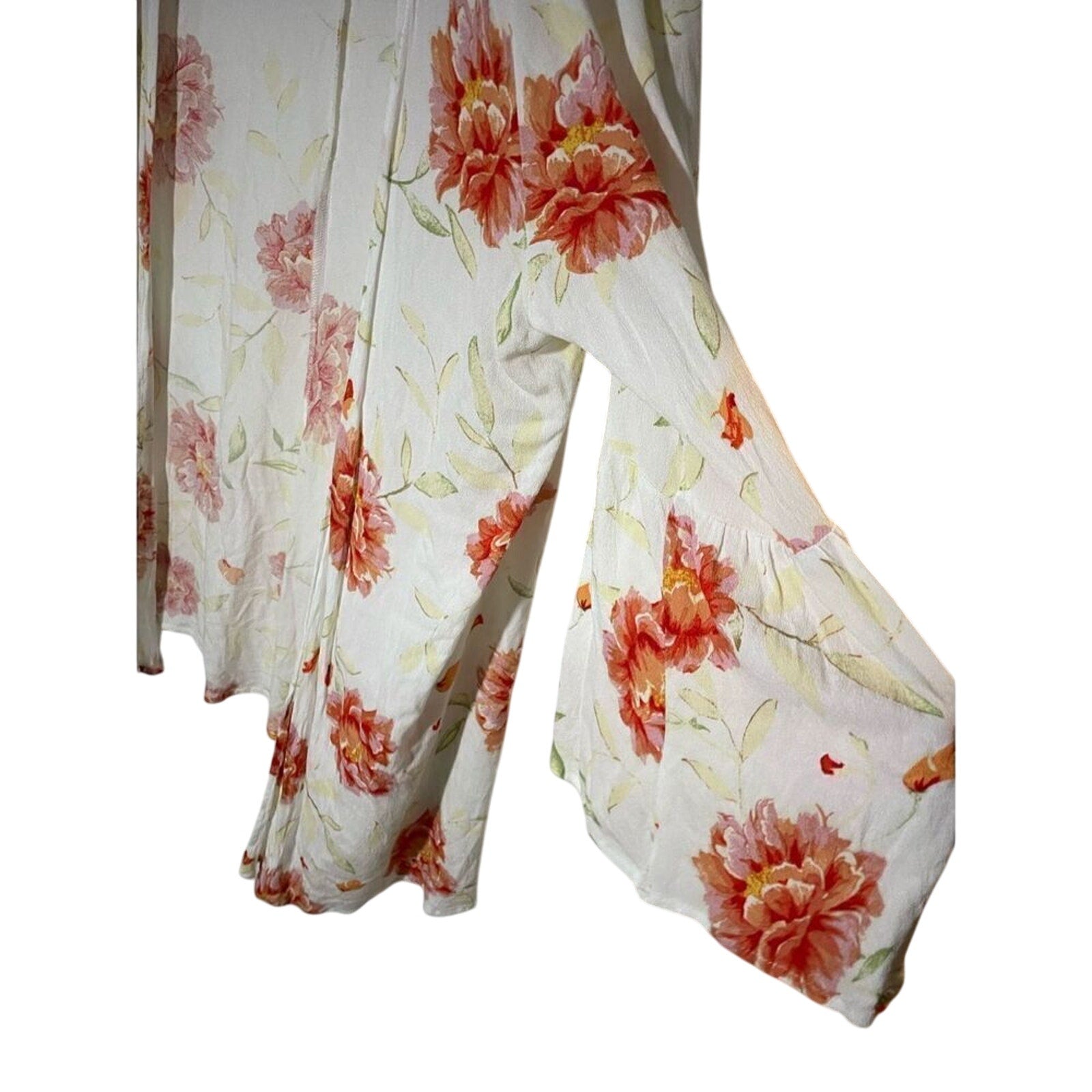 Torrid Womens 0/00 Large Floral Open Front Kimono Duster Boho Western Cottage