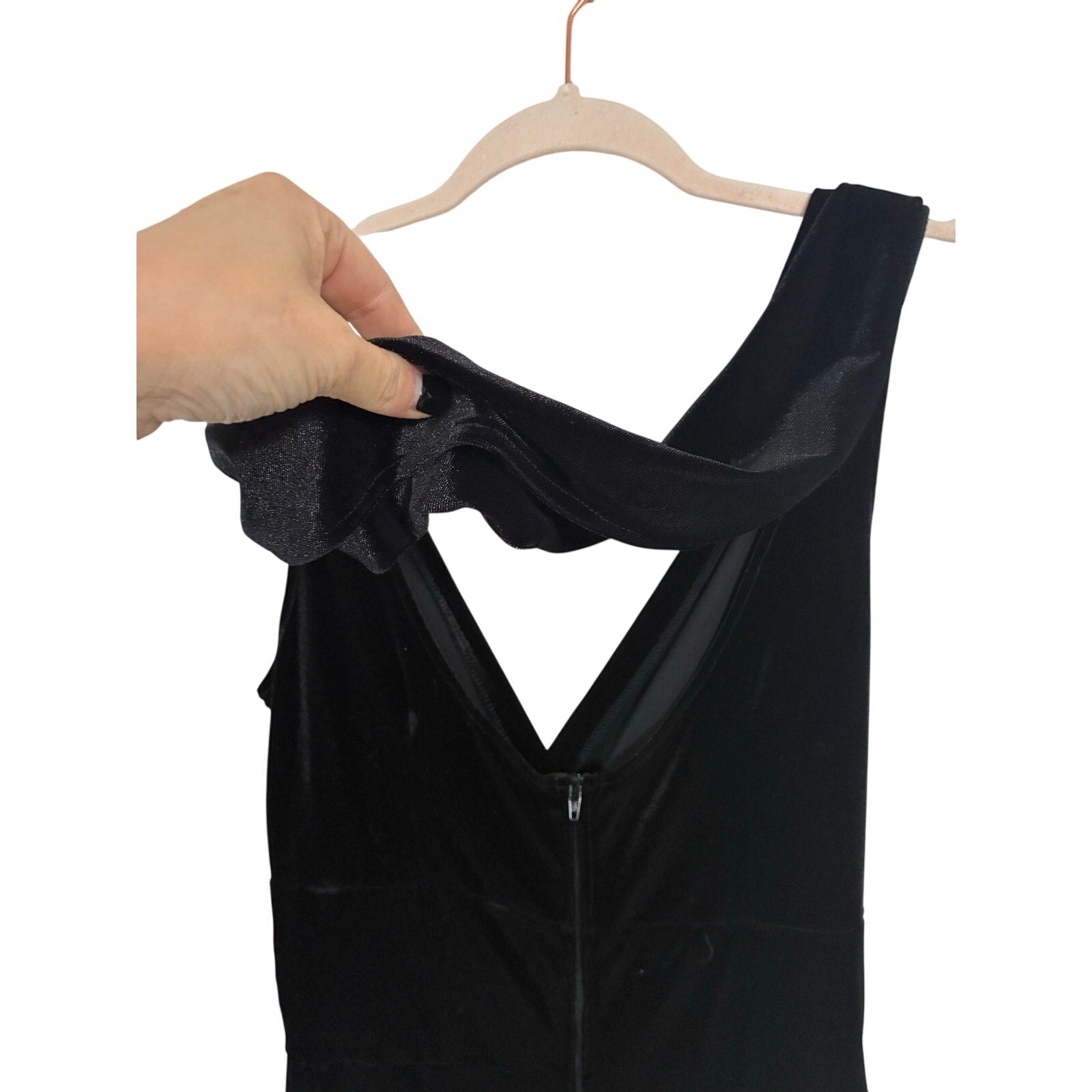 Stop Staring! Vintage 2006 Black Velvet Maxi Dress Old Hollywood Pinup Glam Y2K
