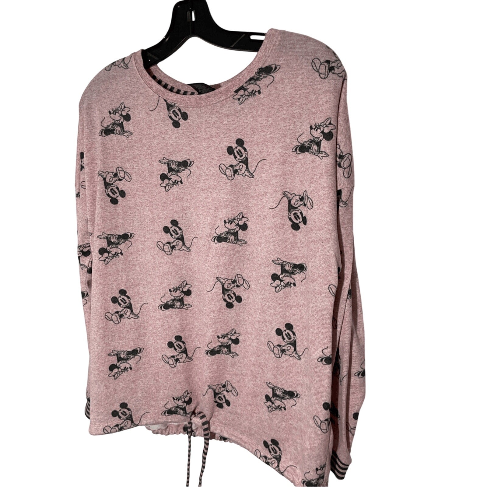Disney Pink Minnie Mouse Women's Cozy Lounge Casual Comfy L Pajama Set