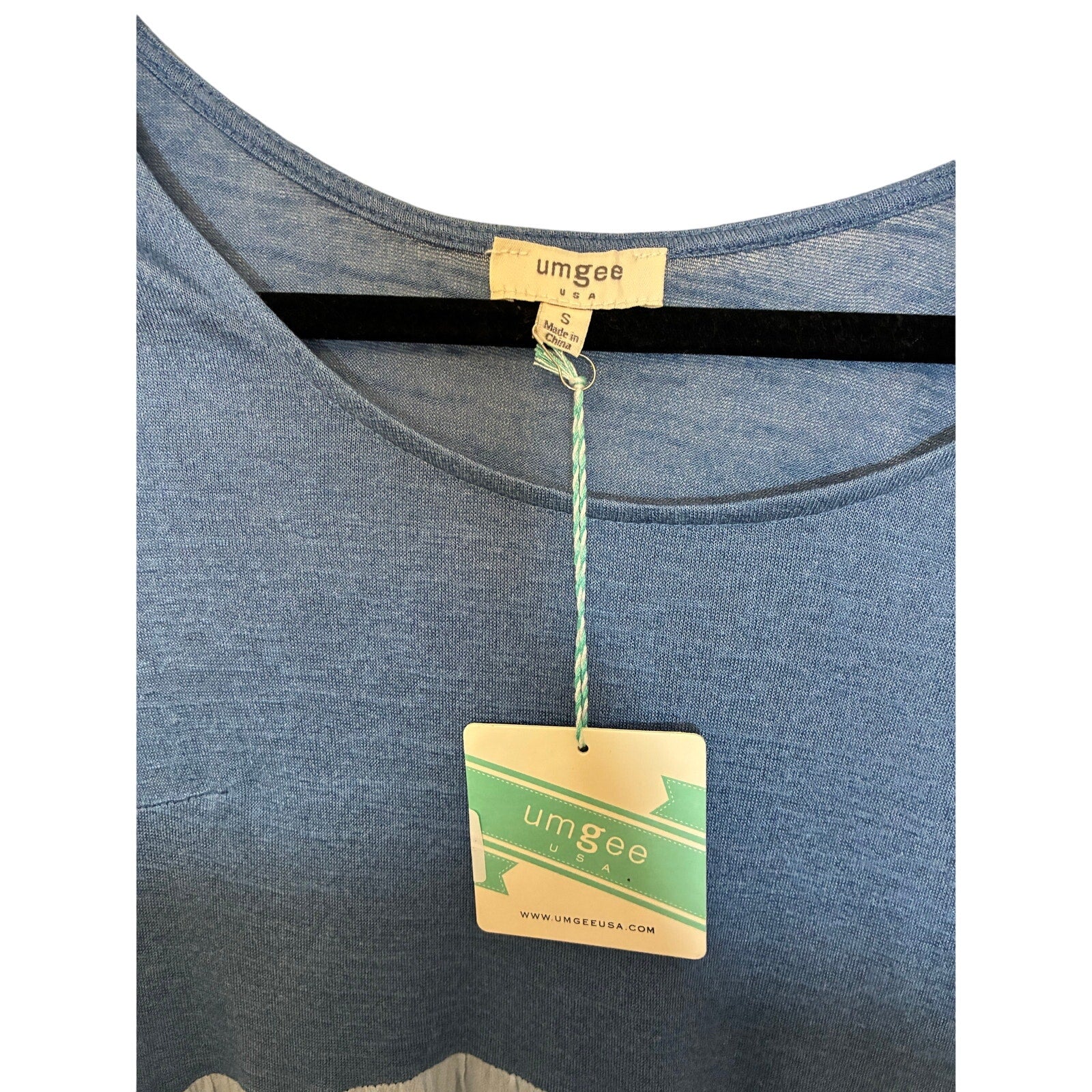 NWT Umgee Tiered Coastal Grandma Euro Summer Beachy Blue Cotton S Minimal Preppy