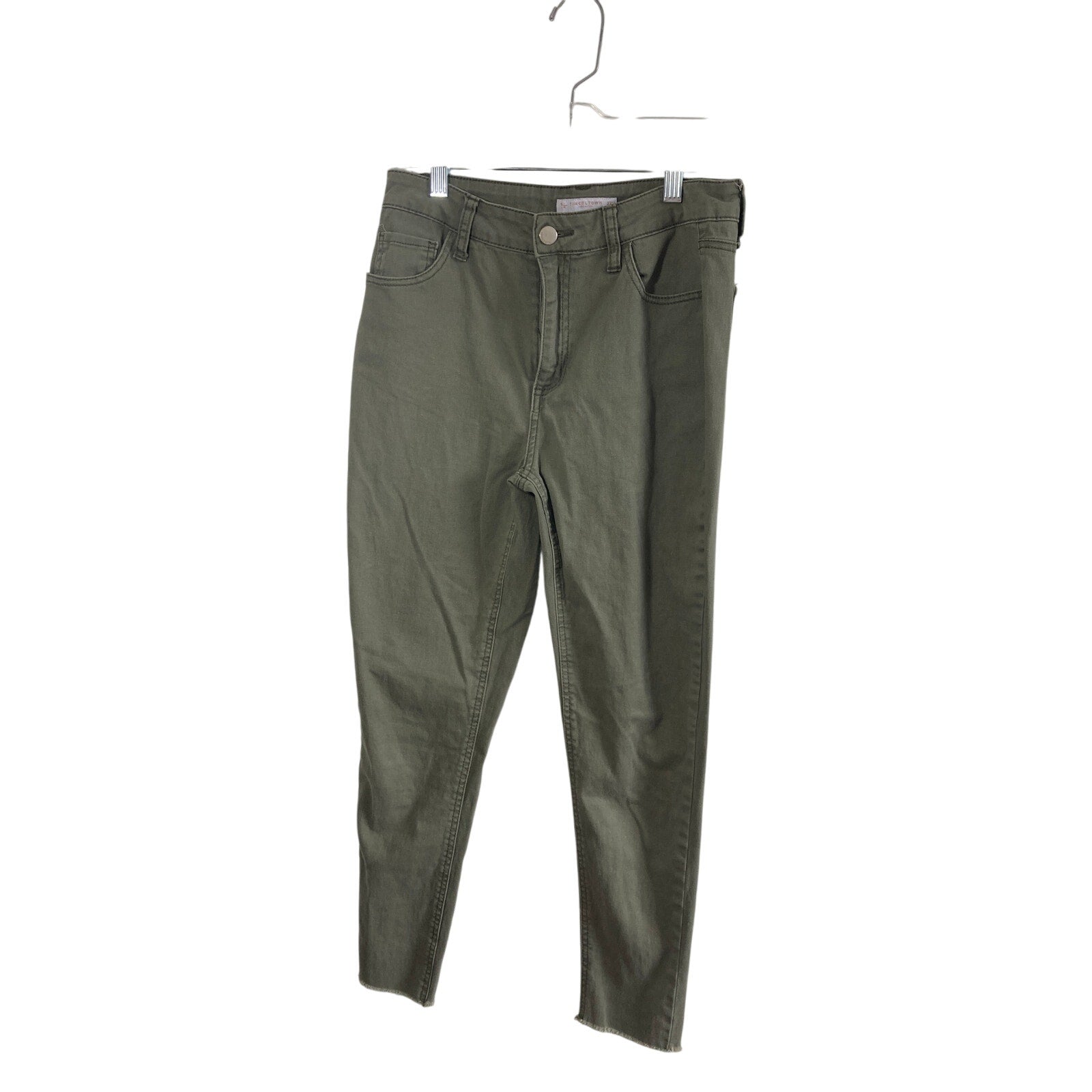 Tinseltown Green Raw Hem Cotton Green Gorp Core  Utility Hiking Jeans SZ 5