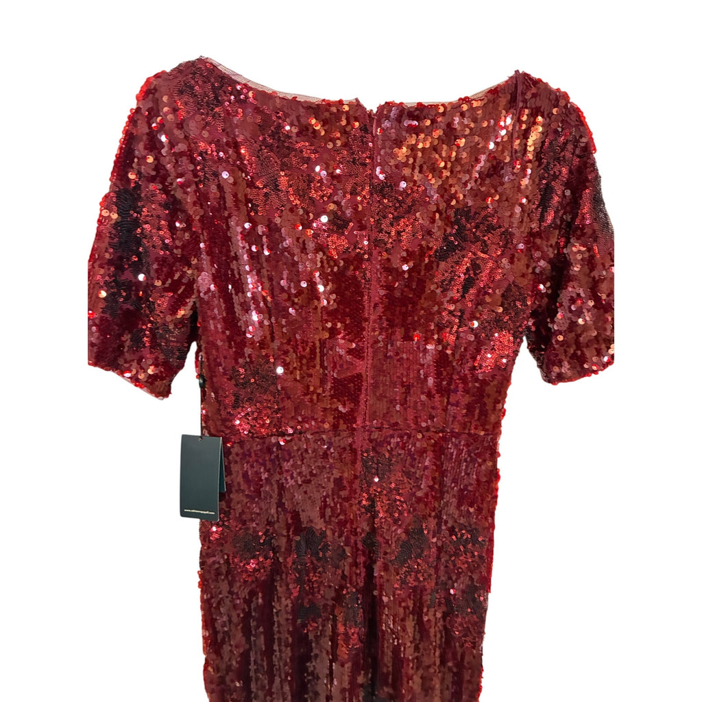 NWT Adrianna Papell Women's Square-Neck Sequin Gown Event Glam Glitz Sparkle 2
