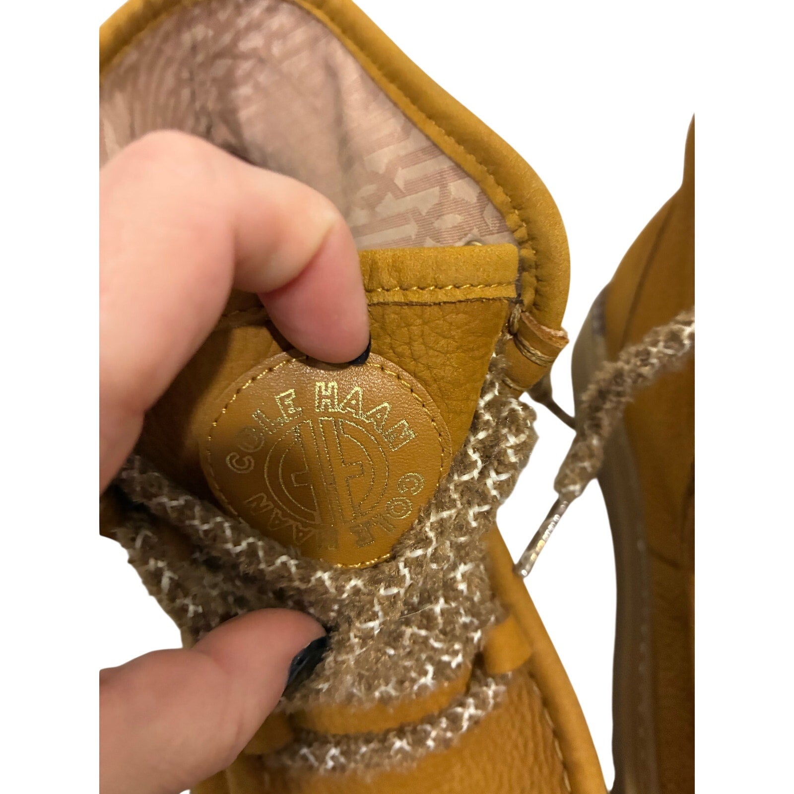 Cole Haan Womens Light Amber Brown Leather Chukka Boots Lace Up Round Toe 8B
