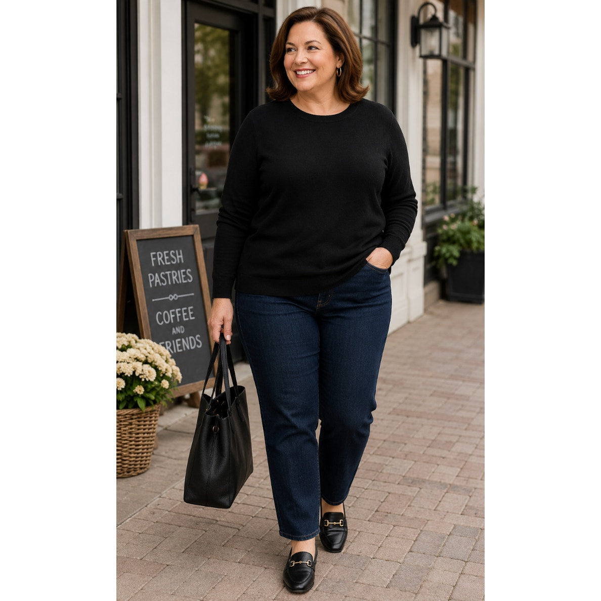 Talbots Women's Lambswool Black Long Sleeve Sweater Top 2X Closet Staple