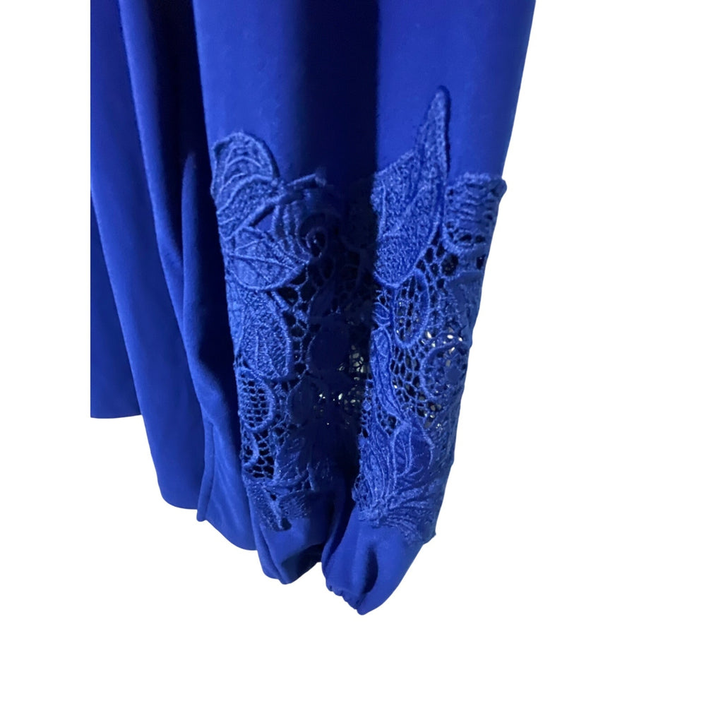 Dennis Basso Women's Cobalt Blue Long Sleeve With Cutout On Sleeve Small