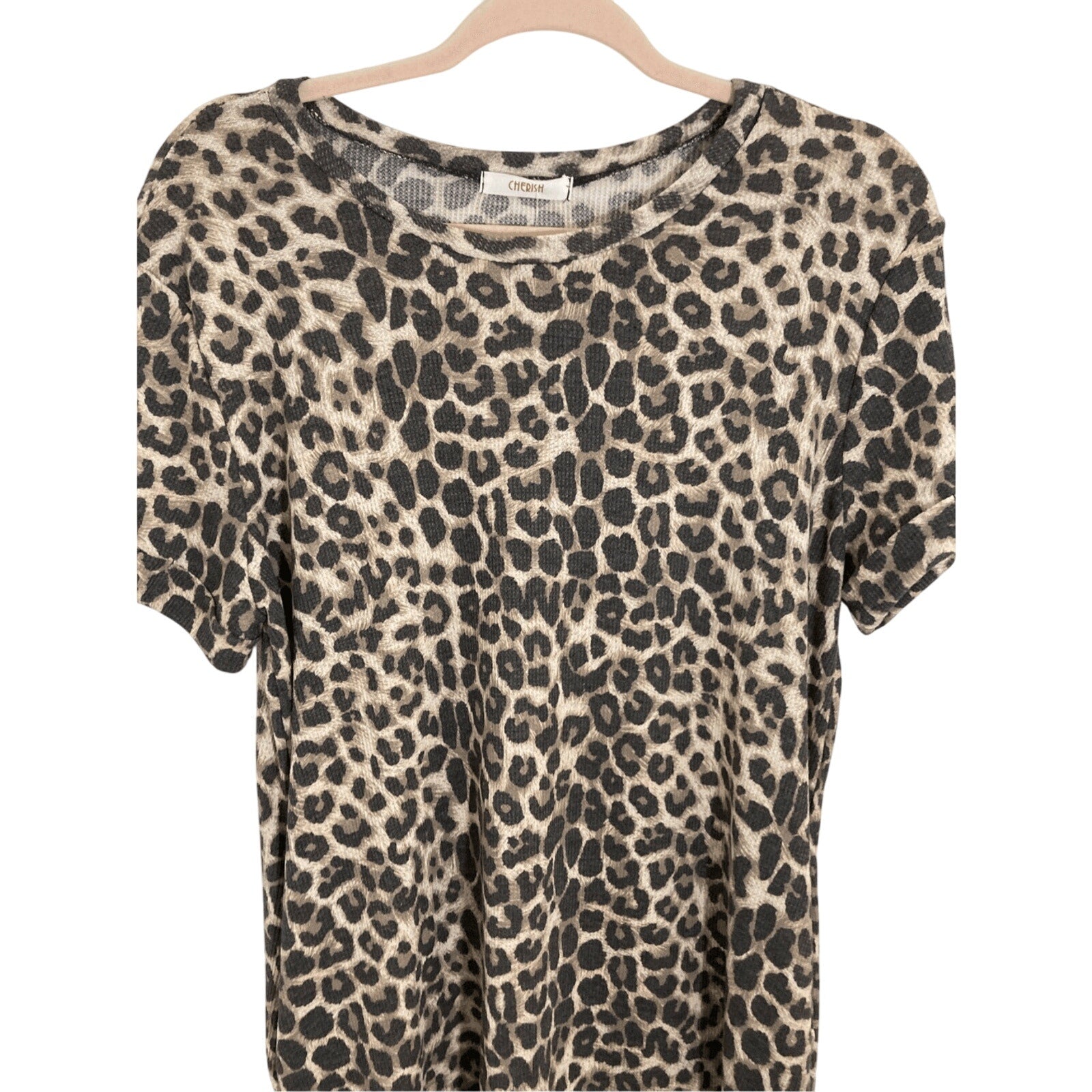 Cherish Medium Women's Cheetah Print Slip On Mob Wife Grease T-Shirt Dress