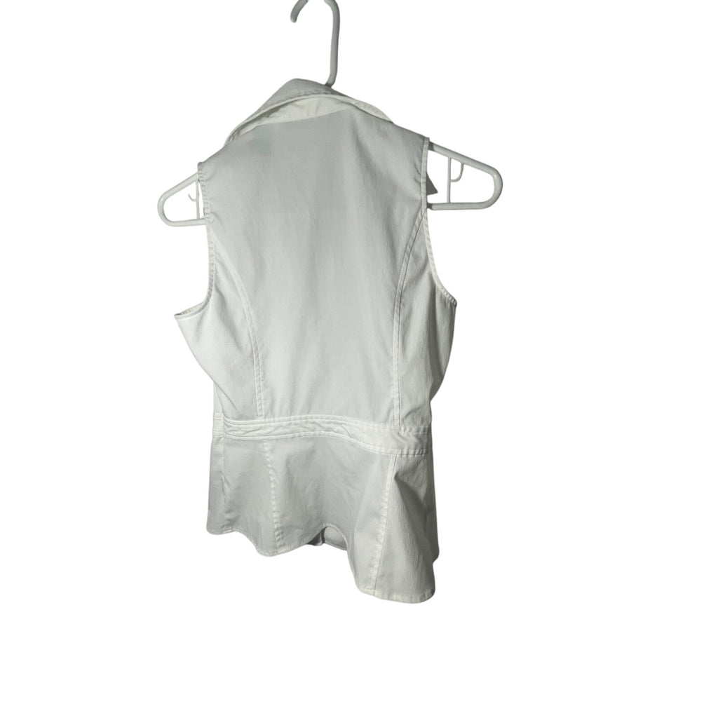 Express Stretch Old Money Diana  Sleeveless White Blouse Quiet Luxury Modest