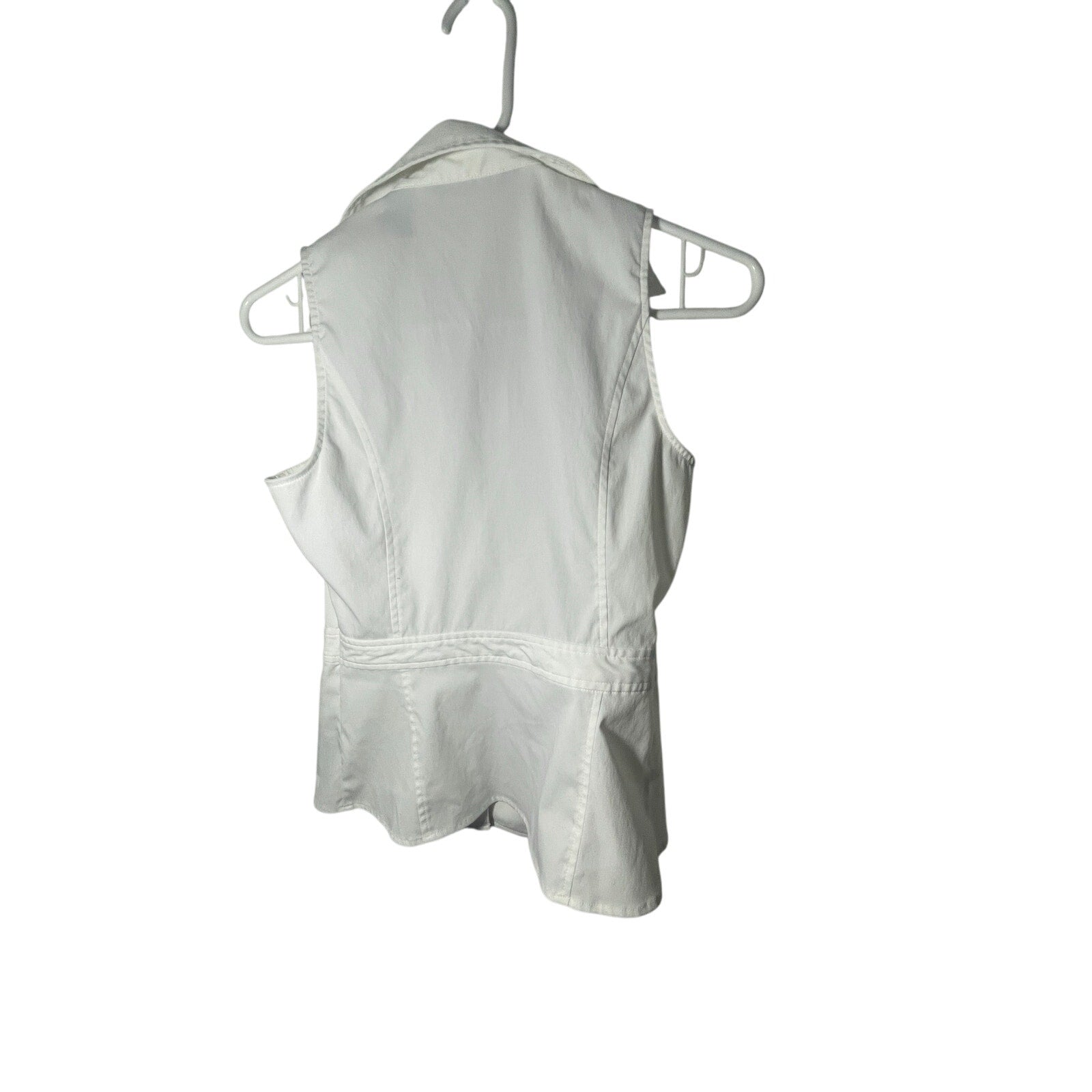 Express Stretch Old Money Diana  Sleeveless White Blouse Quiet Luxury Modest