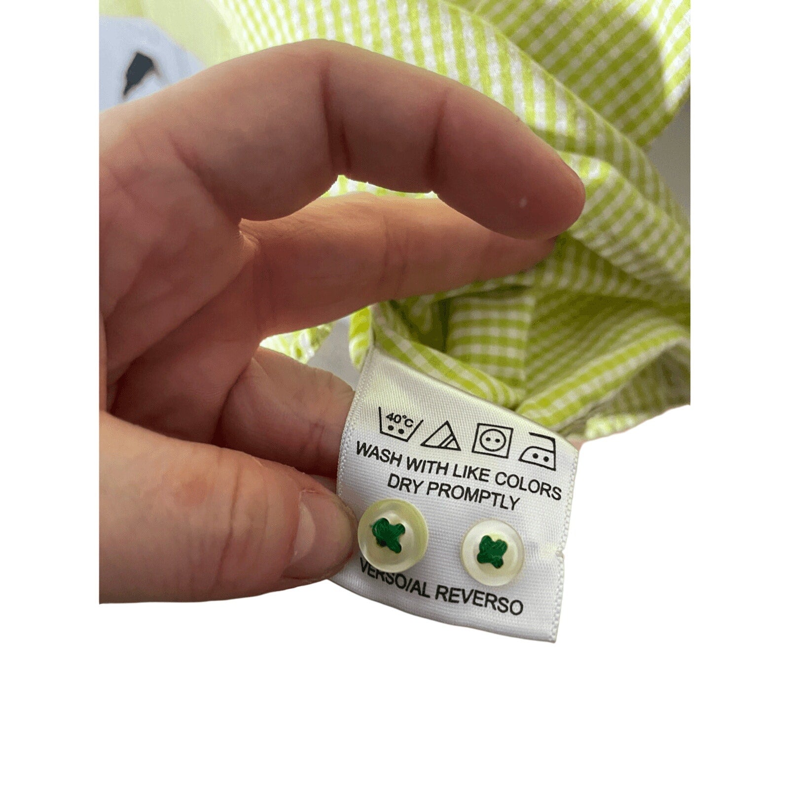 Tommy Hilfiger Men's Checkered Green Button Down  Preppy Academia Dress Shirt