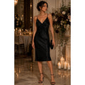 Mable Silk Little Black Dress Dark Romantics Femme Fatale Cinch Slip Dress S