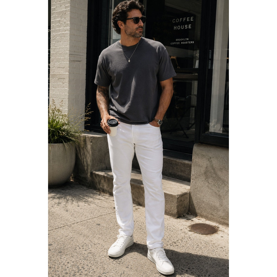 Gap Slim White Jeans 36x34 Men's Denim Pants Classic 5 Pocket Casual Streetwear