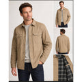 NWT Valor Men's Tan Trucker Front Plaid Lined Button Chore Jacket Menswear