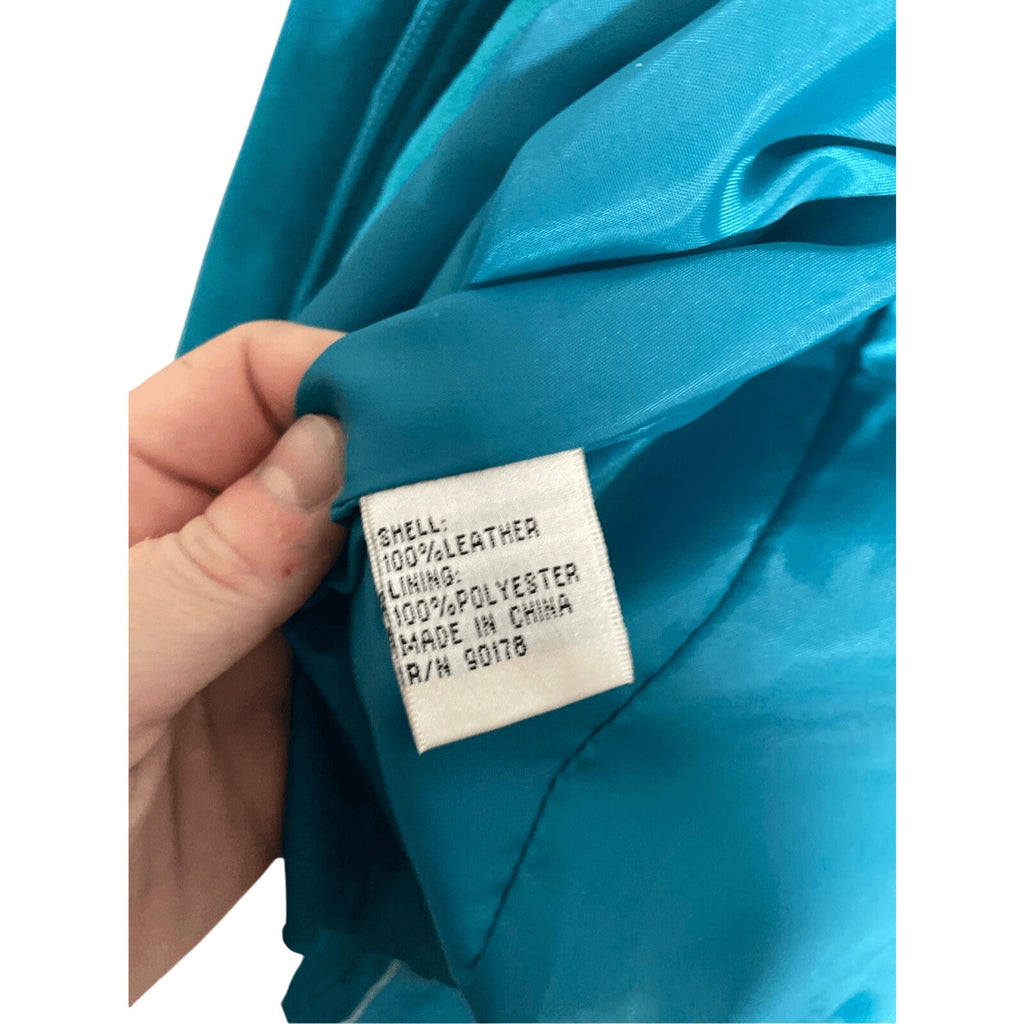 Vintage Yvonne Marie Turquoise Suede Leather Jacket Sz 4 Western Cowgirl Rodeo