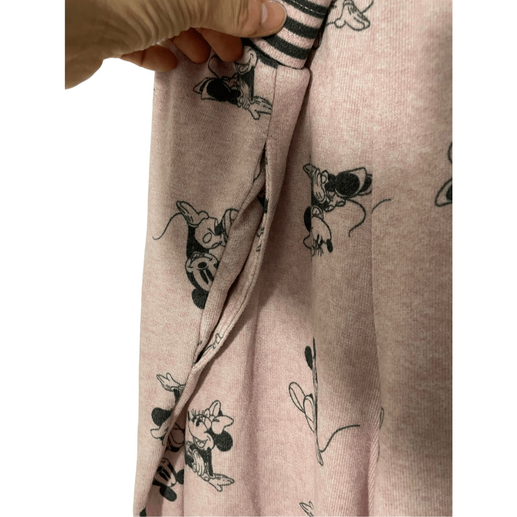 Disney Pink Minnie Mouse Women's Cozy Lounge Casual Comfy L Pajama Set
