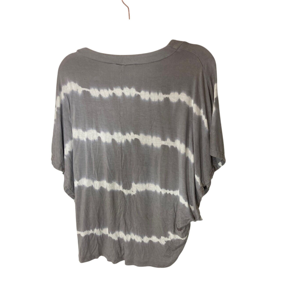 Paraphrase Gray TieDye Top Womens XS Oversized Y2K Grunge Lagenlook Short Sleeve