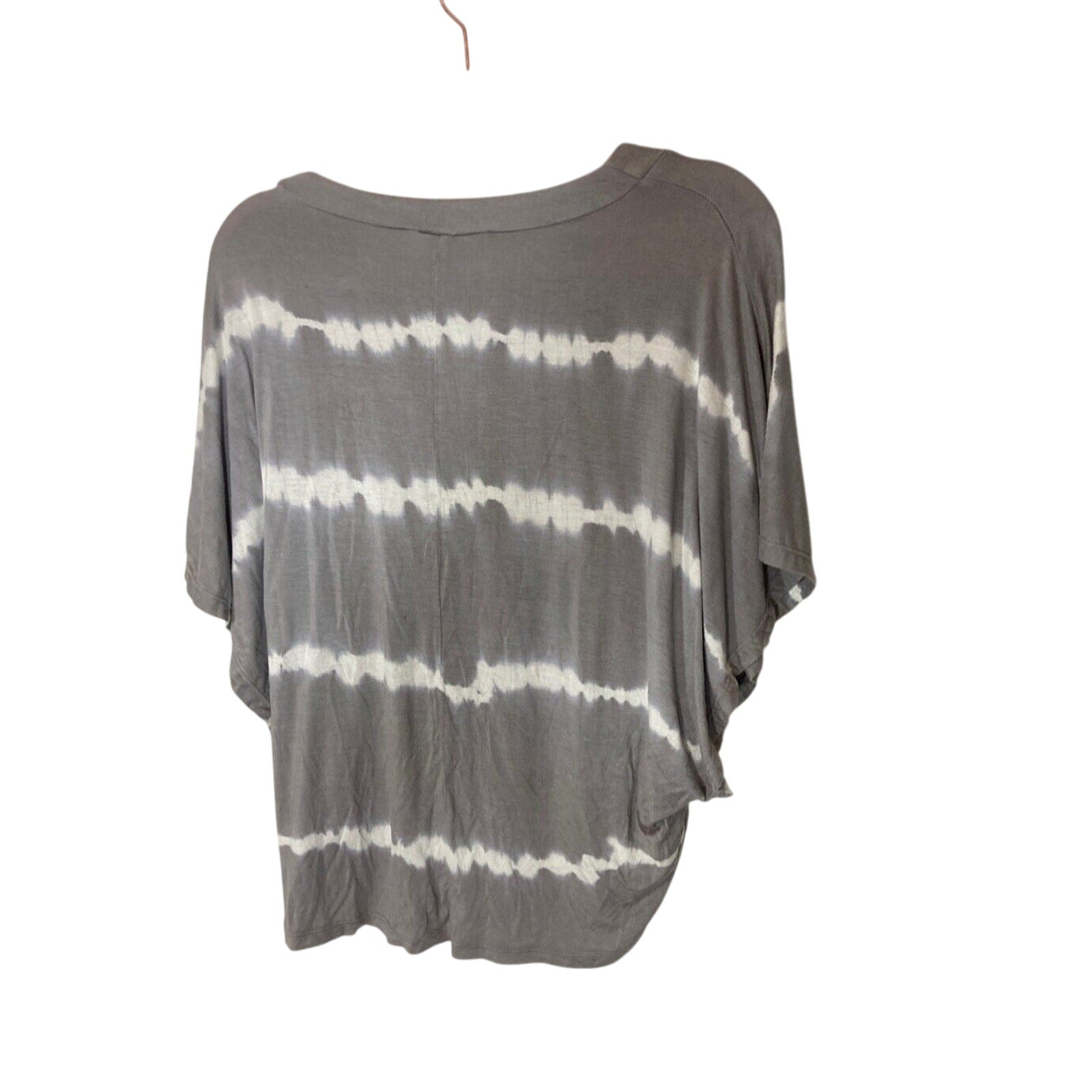 Paraphrase Gray TieDye Top Womens XS Oversized Y2K Grunge Lagenlook Short Sleeve